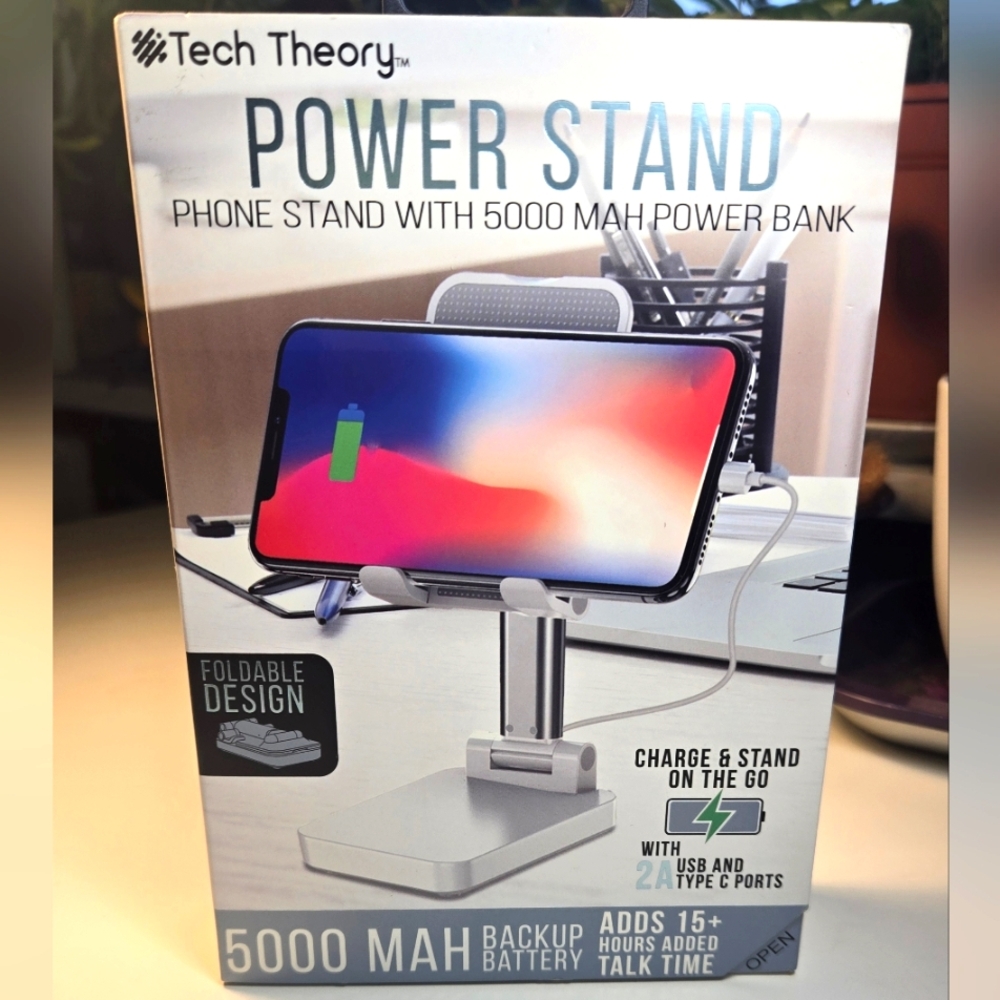 Tech Theory Power Stand - Phone Stand with 5000 mAh Power Bank